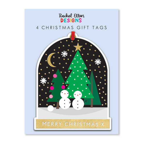 Tag Die-Cut - Pk4 Snow Globe (Gold Foil)  (X26RED XTAG03)