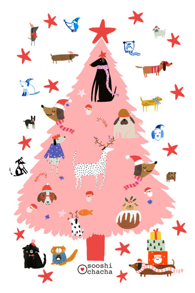 Tea Towel - Pink Tree