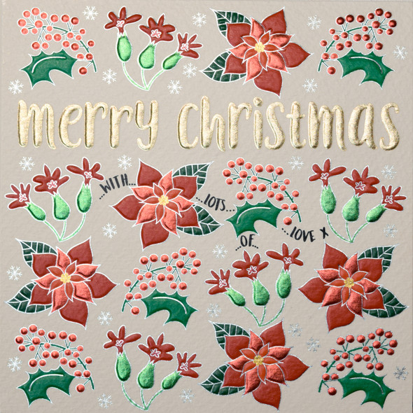 Merry Christmas Pointsettia & Berries