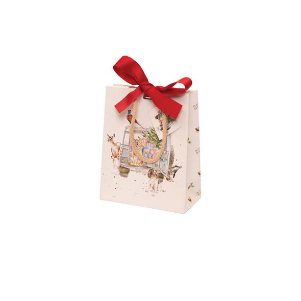Gift Bag Small Ribbon/Tag - Driving home for Christmas