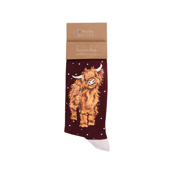Sock Mens Bamboo - Highland Cow (US8-12) (X26WRE XSOCKM002)