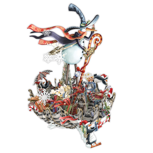 Pop Up Laser Cut- Umbrella Sleigh