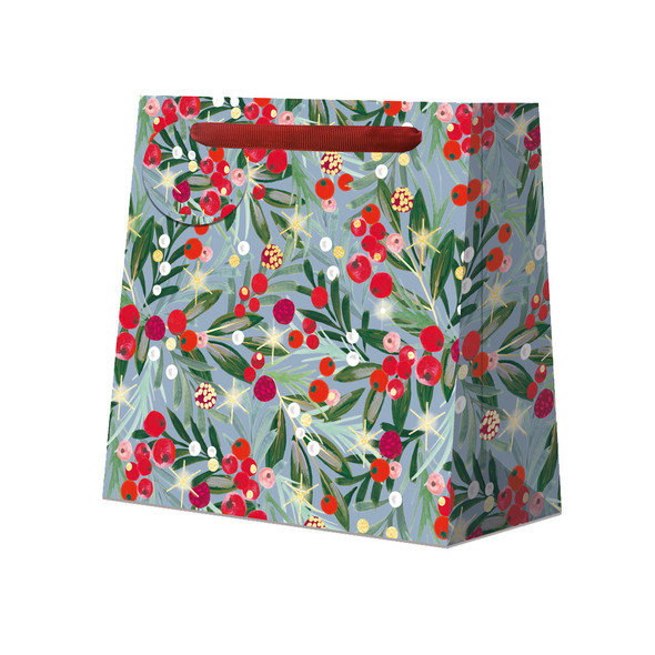 Gift Bag Small- PK Winter Berries Spruce (W13xH13xD7cm) (X26PKBS PKBSA002)