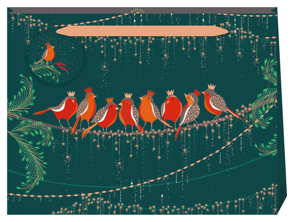 Gift Bag Shopper - SM SALE Robins on a Wire (W36xH27xD12cm) (X26PKBSH 03163705)