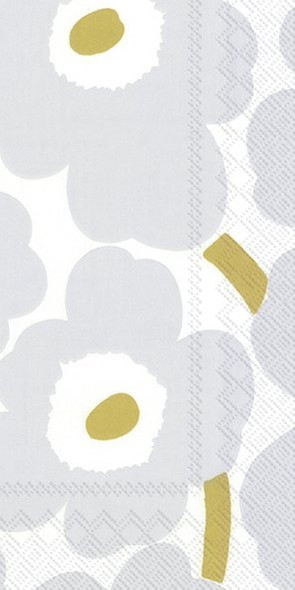 Marimekko - Unikko White Silver-Guest Towel (Pkt 15) (X26IHRBF 552695)