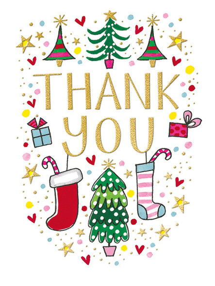 Pack of 10 Mini Foiled Notecards - Thank You