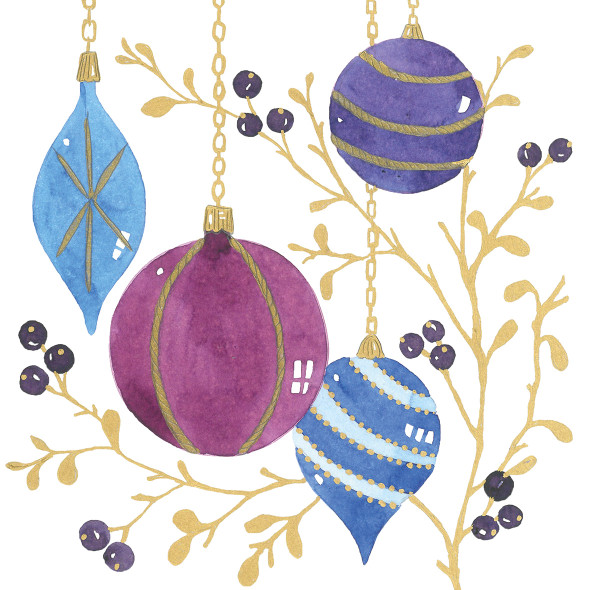Ornaments Purple (X26PPDL333 003115)