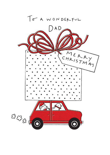SALE - Dad Car With Big Present (153x108mm)