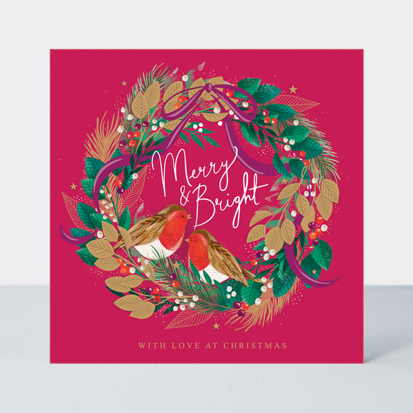 Robins on a Wreath (Gold Foil & Emboss) (X26RED XCOSY17)