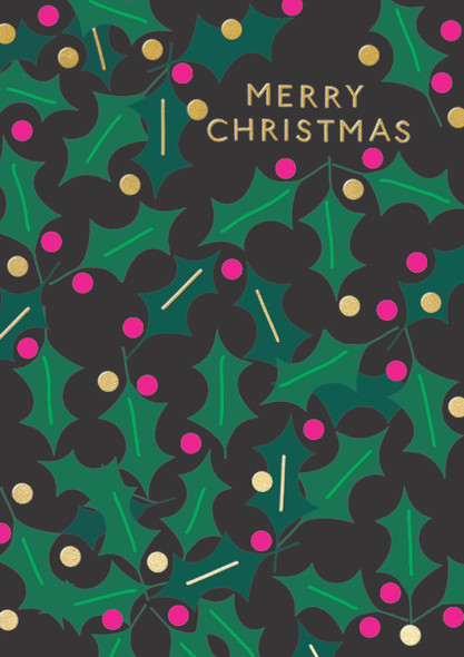  Merry Christmas Festive Holly (153x108mm) (X26RED XGREEN08)