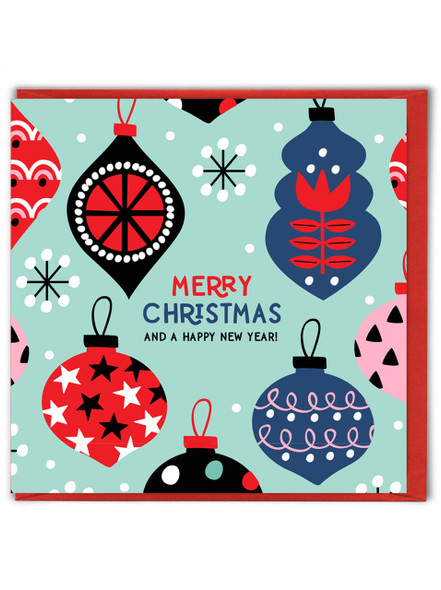 Merry Christmas Baubles Mint Pattern (X26BBC CHRIMBO11)