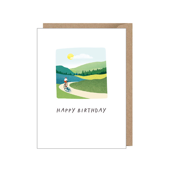 Small Card HB- Cyclist in Fields (95 x 127mm)