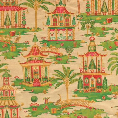 Rollwrap USA SALE-Foil Christmas Pagodas Gold (L2.5m W.76cm) (X26CA WR97940)
