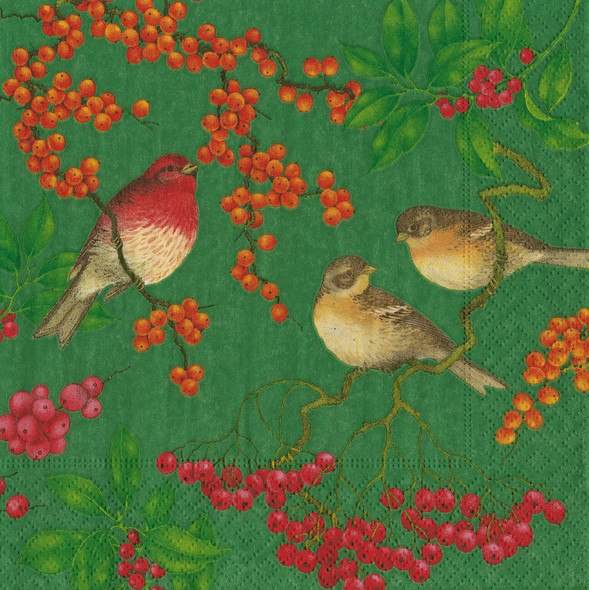 Birds & Berries Green