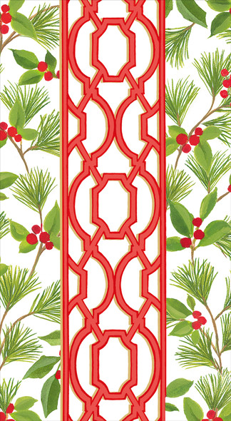 Guest Towel- Knots & Greenery White Pkt15