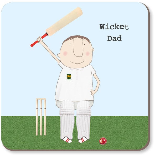 Coaster - Wicket Dad (10x10cm Cork Backing) (F26ROS CST119)