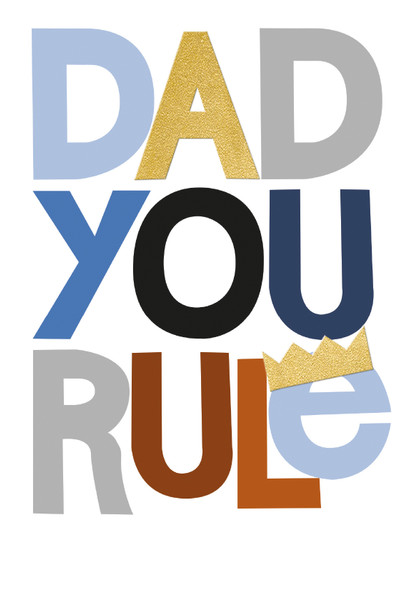 Father's Day- Dad You Rule (gold foil 170x120mm)