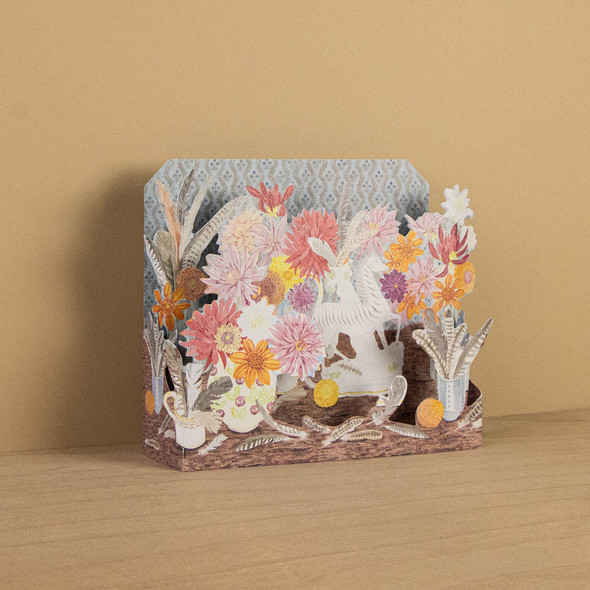 Angie Lewin- Zebra, Dahlias & Feathers (3D Die-cut)