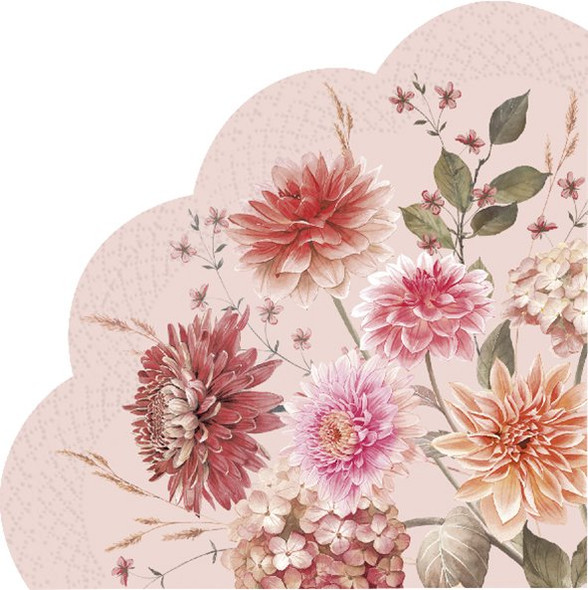 ROUND-Autumn Bouquet - Old Rose (Pkt12)