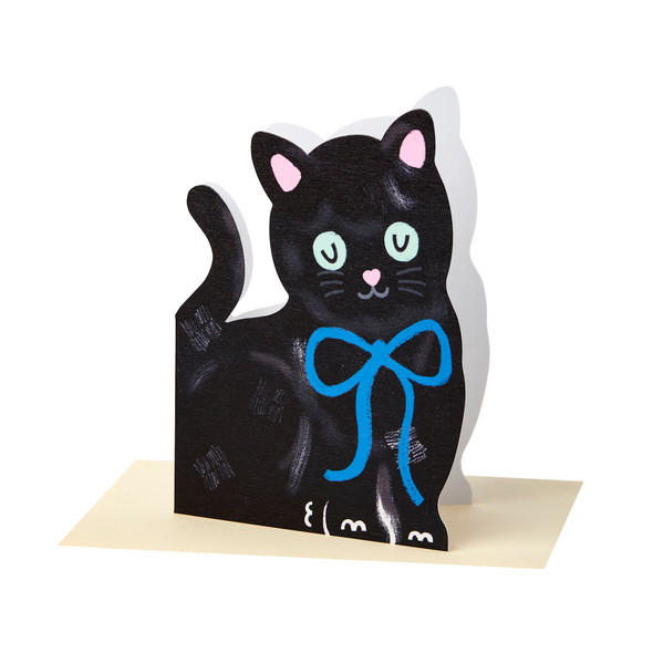 Small Card - Black Kitten (95x125mm, Die Cut)