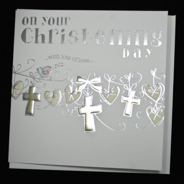 CH- On Your Christening Day Hearts Cross