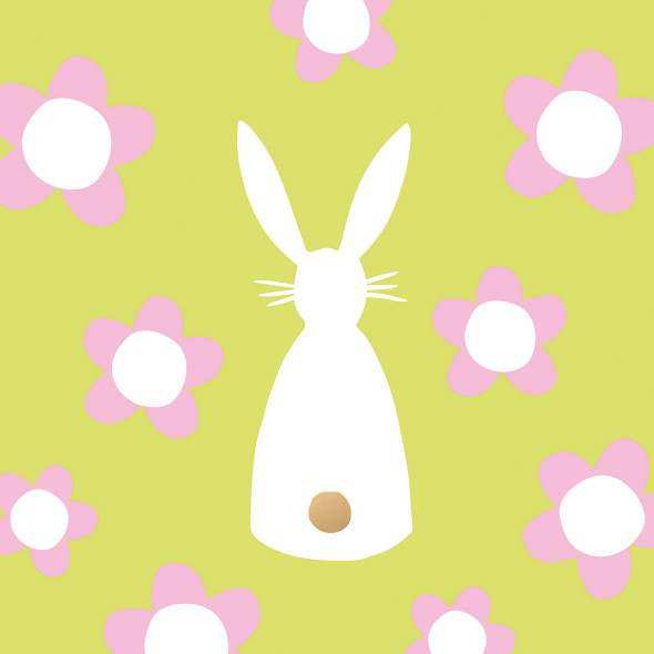 Easter - Flower Bunny Lime Pink