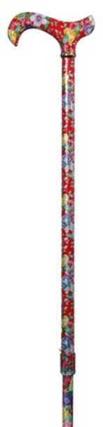 Tea Party Derby Height Adj. Red Floral