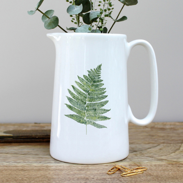 British Bone China Jug One Pint(Gift Box) - Woodland Fern