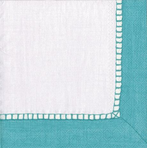Linen Border - Robin's Egg Blue