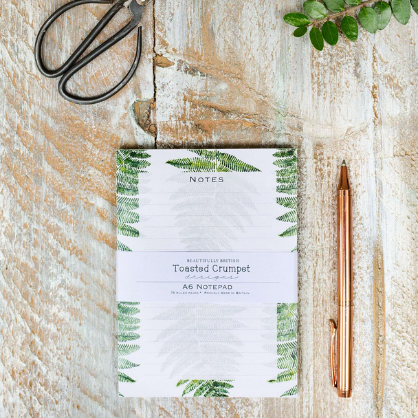 Notepad 75pg ruled A6 - Woodland Fern