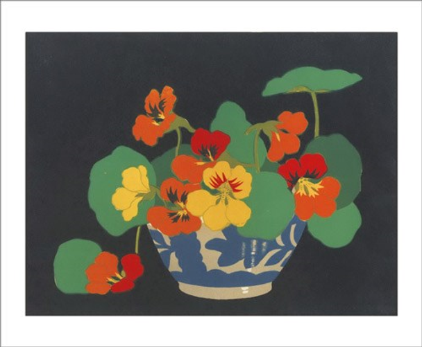 John Hall Thorpe- Nasturtiums 1922-Woodcut