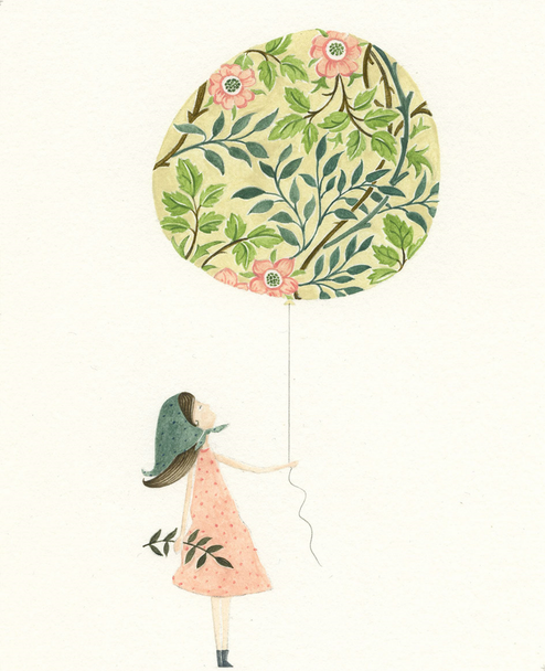 Girl & Floral Balloon