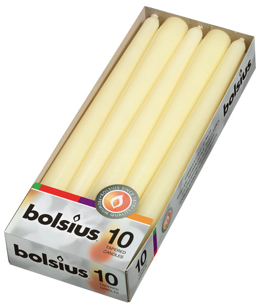 Tapered Candles (Box 10) Ivory - 245mm x24Ø 7.5hr