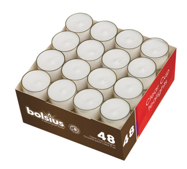 Bolsius 8hr Tealights PL (PLASTIC) cup - 48 pack 