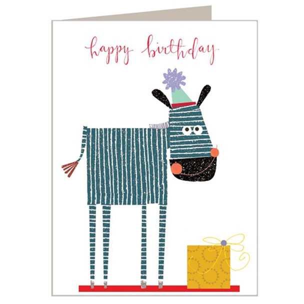 SALE Small Card HB- Zebra (Linen Board)