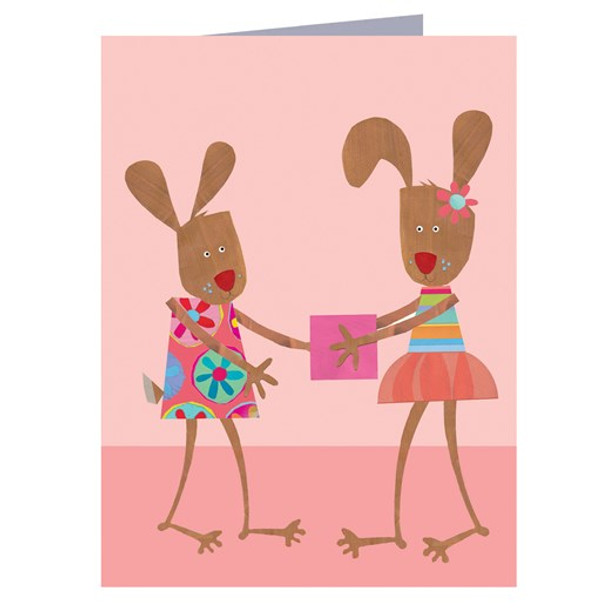Small Card HB- Rabbits (Linen Board)