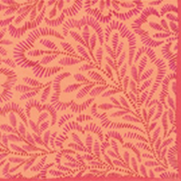 Block Print Leaves Fuchsia/Orange-Cocktail
