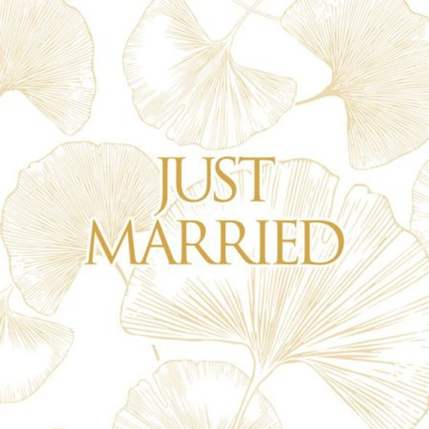 SALE - Ginkgo Gold Just Married-Cocktail