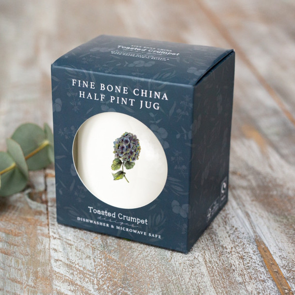 British Bone China Jug Half Pint(Gift Box) - Hydrangea