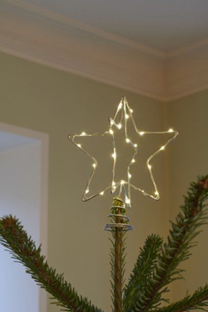 SALE Christmas Tree Topper Silver (30 LED H25xW20cm)