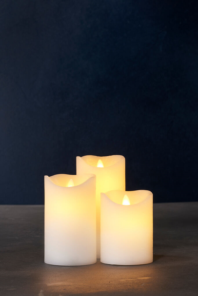 Sara LED Candles White Set of 3 (D7.5xH10/12.5/15cm)