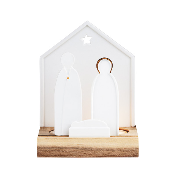 Nativity Crib - Shadow Light-tealight(H12x8x16cm)