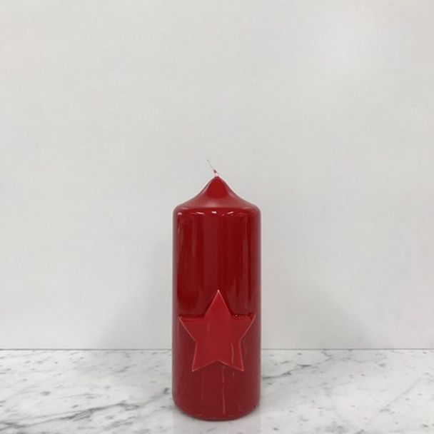 Christmas Gloss pillar - Star (6 x 15cm, 40hrs)