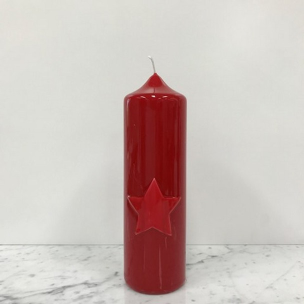 Christmas Gloss pillar  - Star (6 x 20cm, 55hrs)