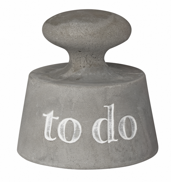Home Office - SALE-Paperweight Concrete Embossed (H7.5cm)
