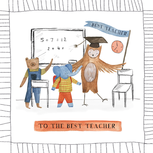 Best Teacher Owl (SQ 15.5cm)