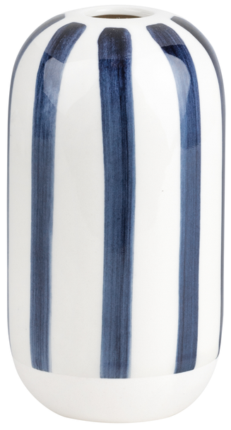 Ink Blue - SALE-Vase Stoneware Handpainted Stripe(H13cm)