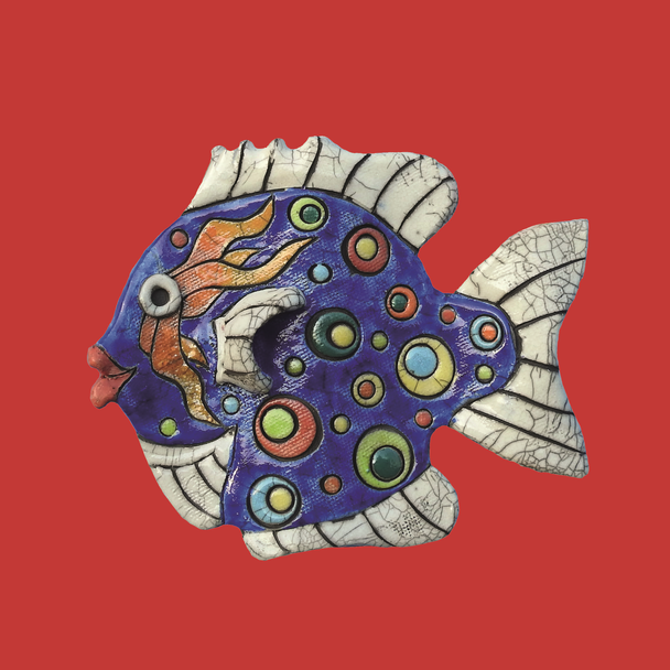 Mini - Fish On Red