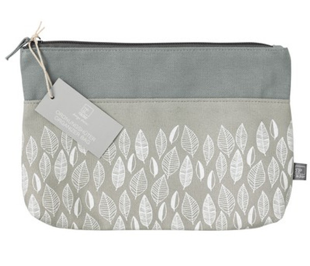 Cosmetic Bag -  SALE Leaves- Lined all Cotton (24x16cm)