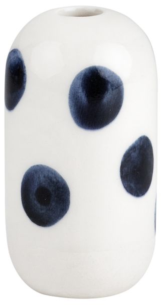 Ink Blue - SALE-Vase Stoneware Handpainted Spot (H7 x3cm)